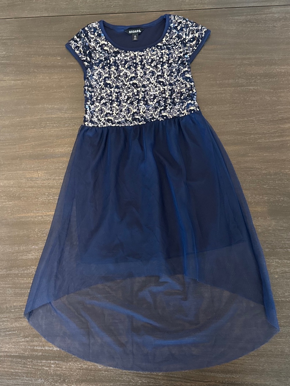 George Girls M (7/8) Blue Sequin Tulle Dress